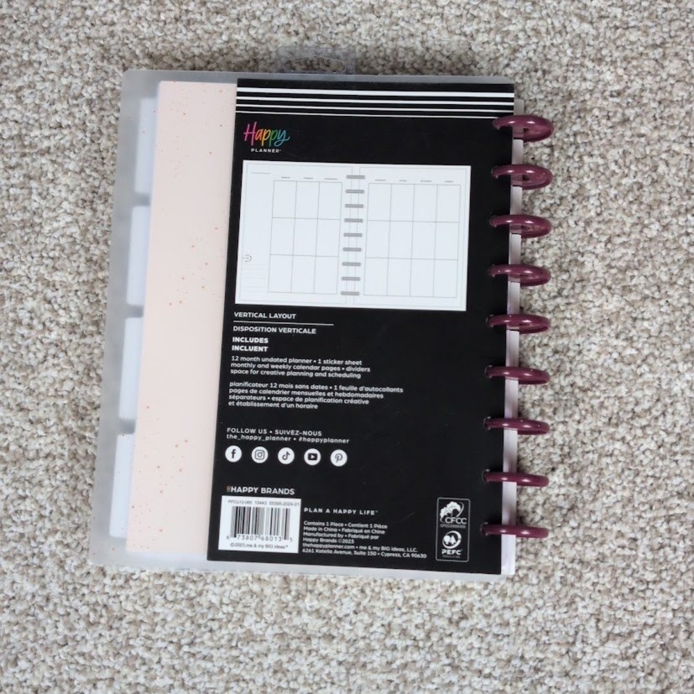 Happy Planner Pressed & Painted Vertical Layout 12 Month‎ Undated 7x9.25 - Picture 2 of 5
